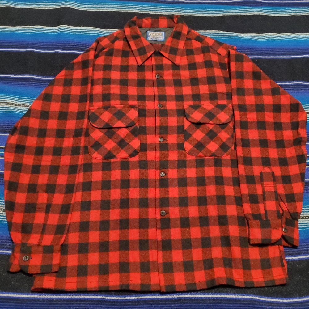 Pendleton Red and Black Wool Shirt